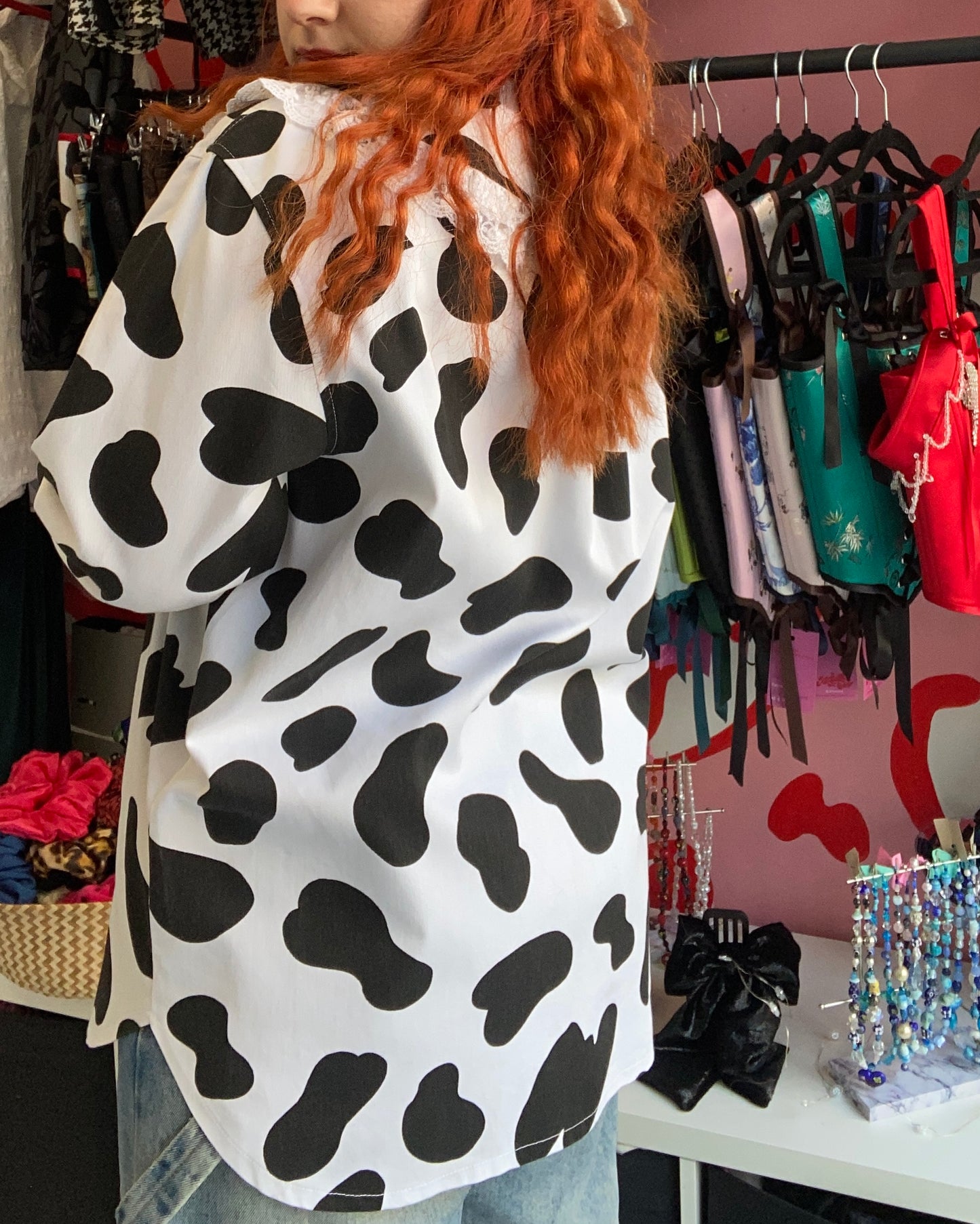 Lolita Cow Print Button Up