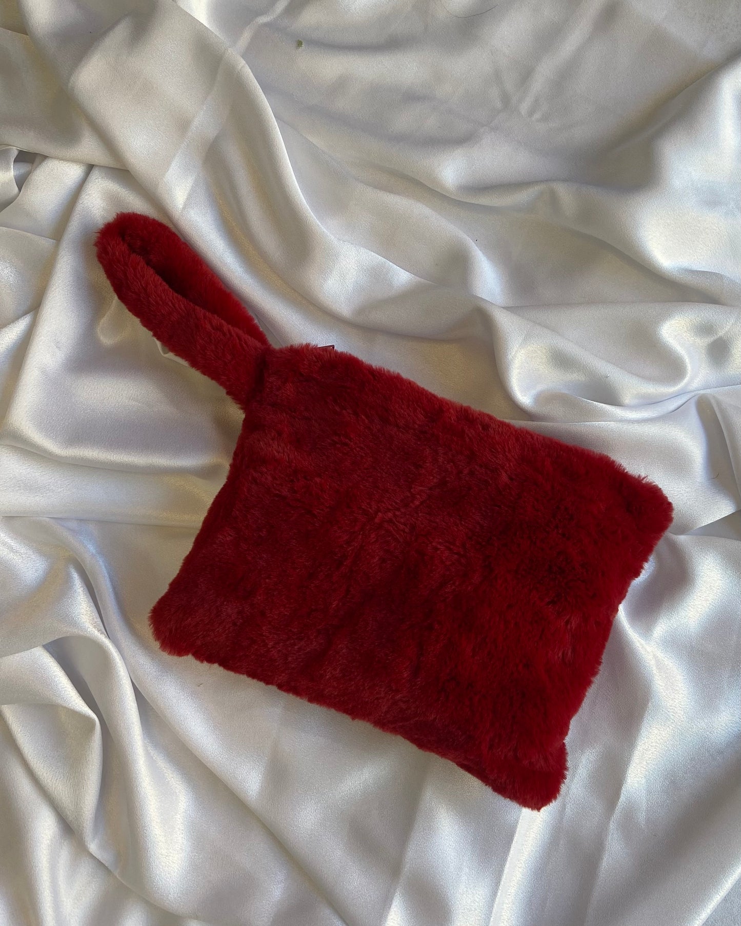 Wine Red Fur Pouch