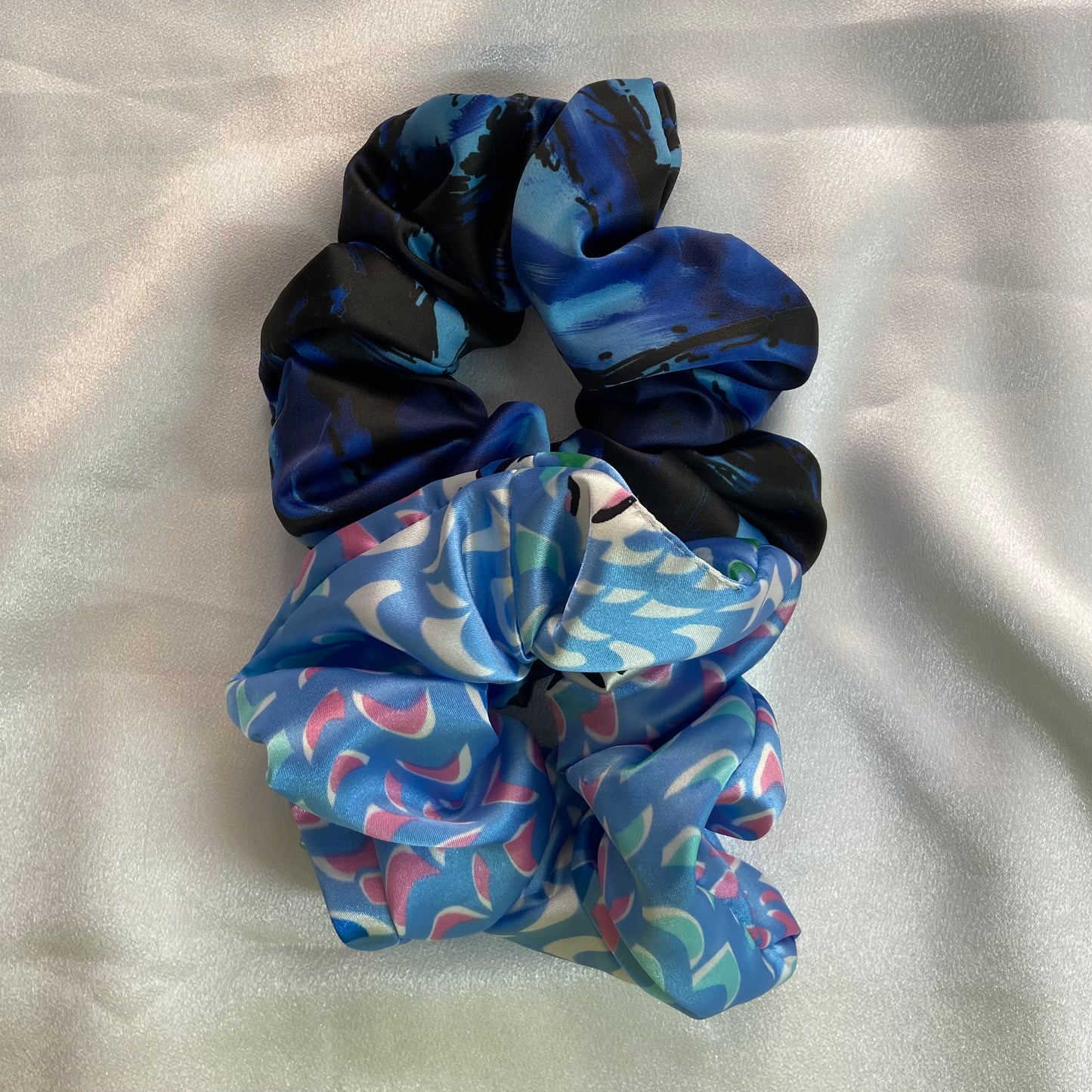 “Blue Waves” Scrunchies