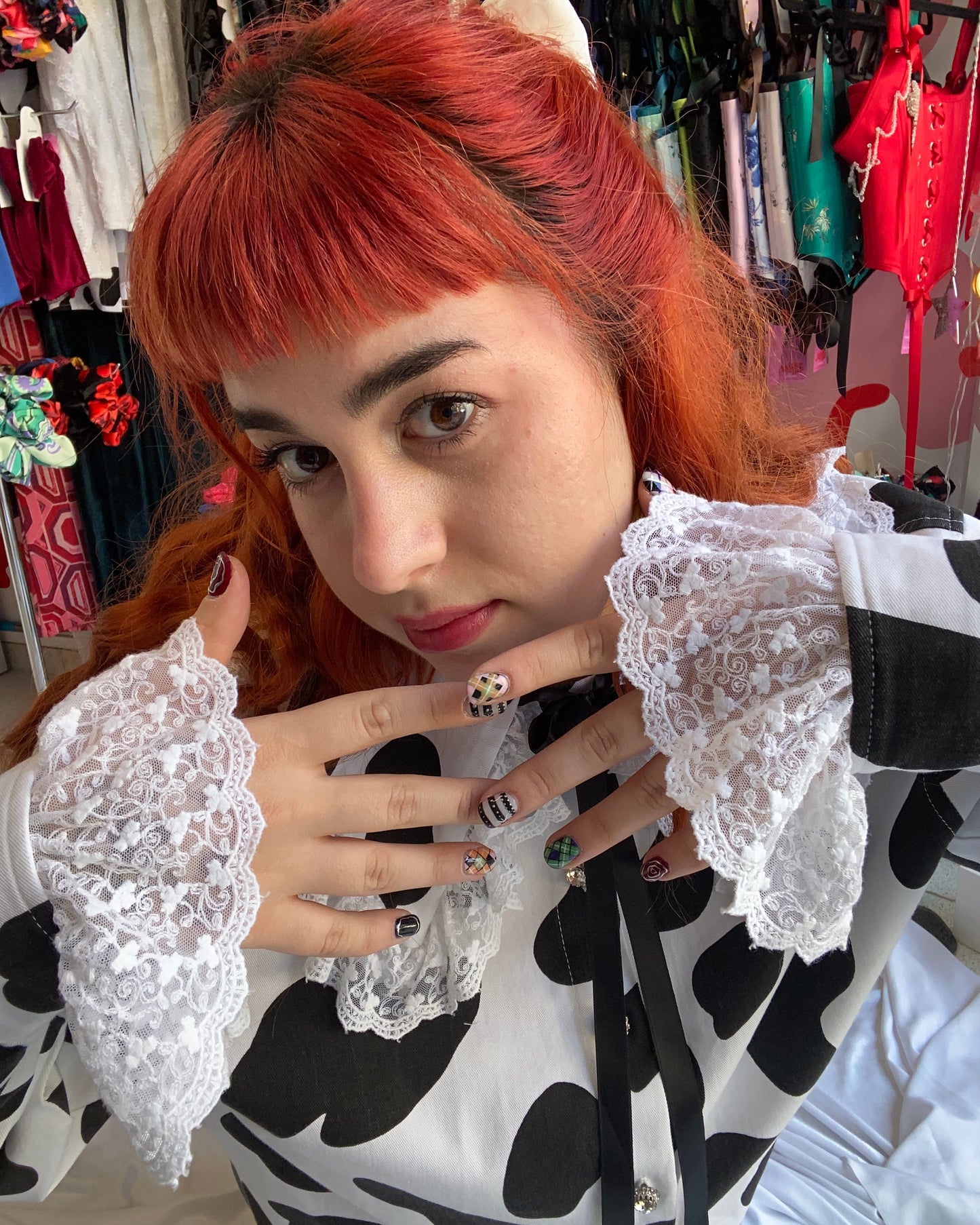 Lolita Cow Print Button Up