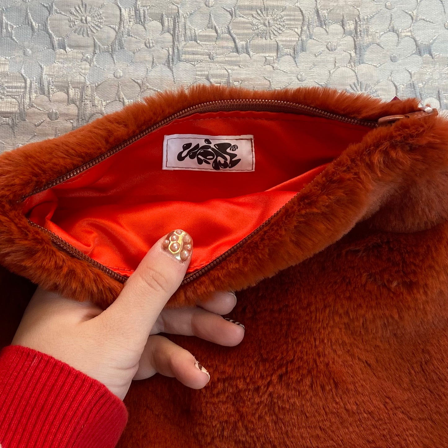 Peachy Fur Pouch