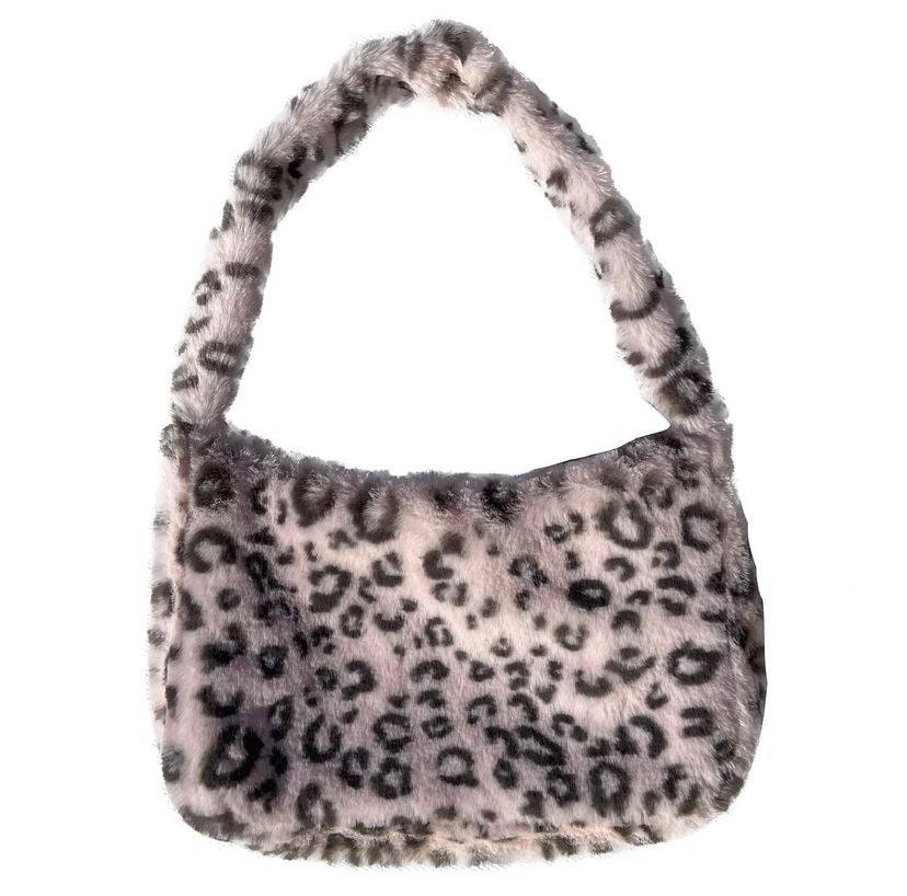 Pink Leopard Fur Bag