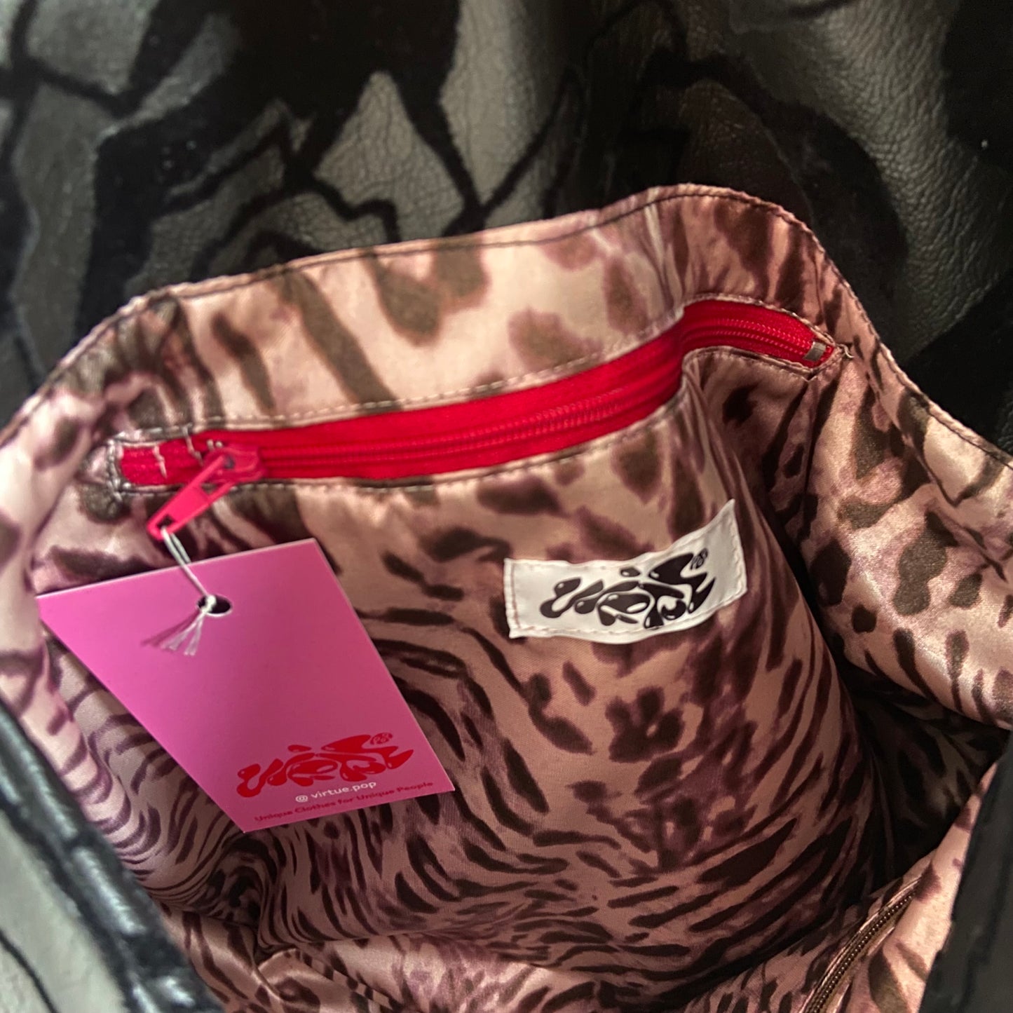 Oversized Velvet Leather Bag