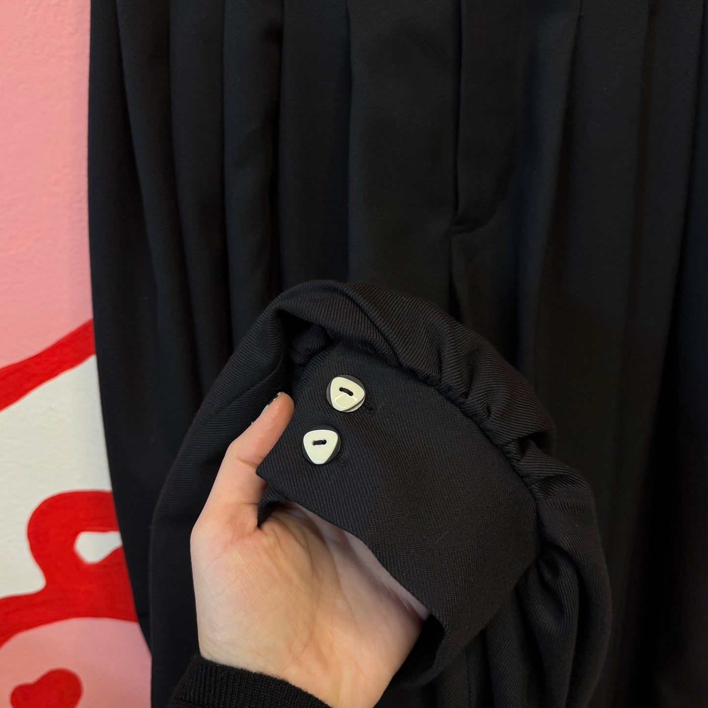 Strict Black Wool Pants