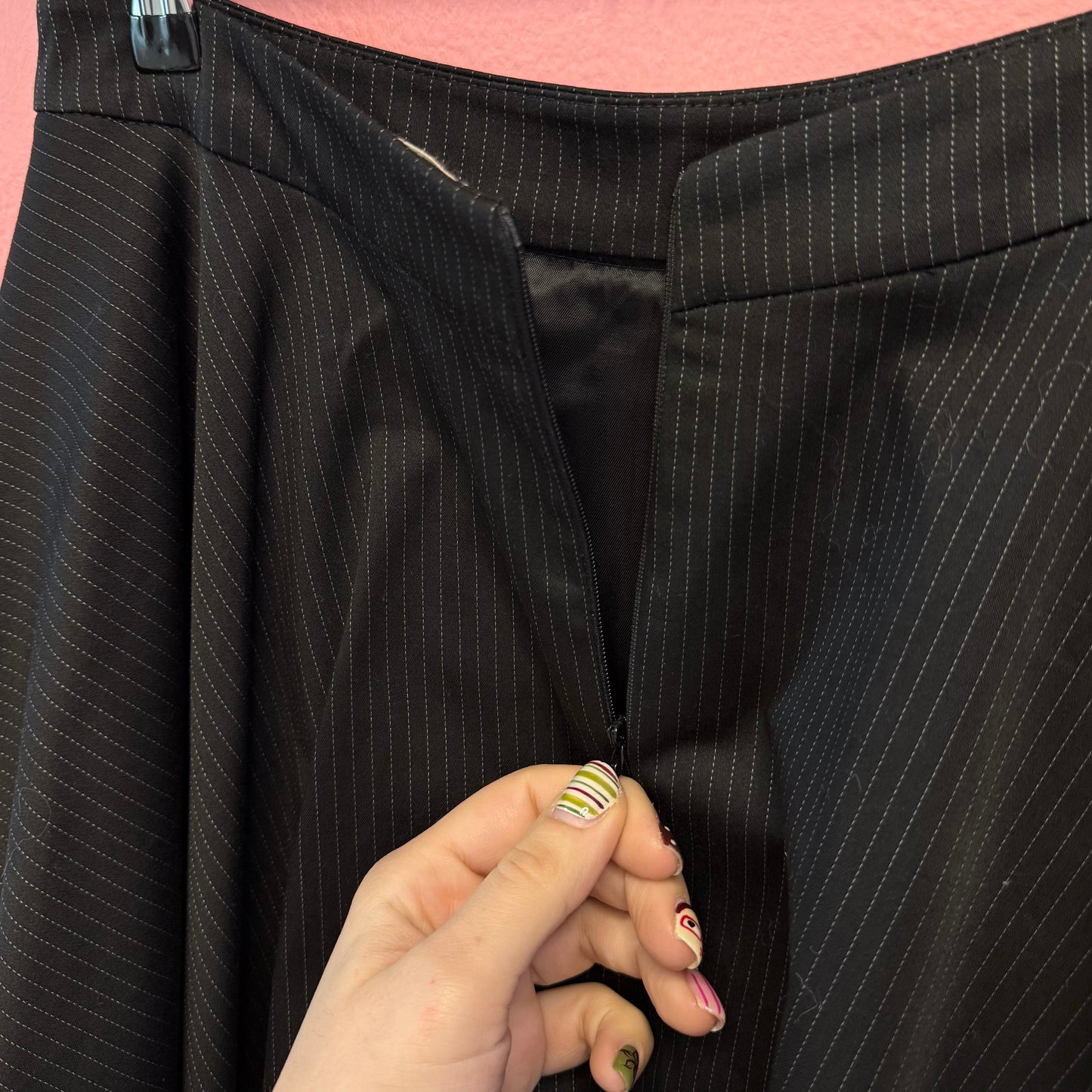 Black Striped Tulip Skirt