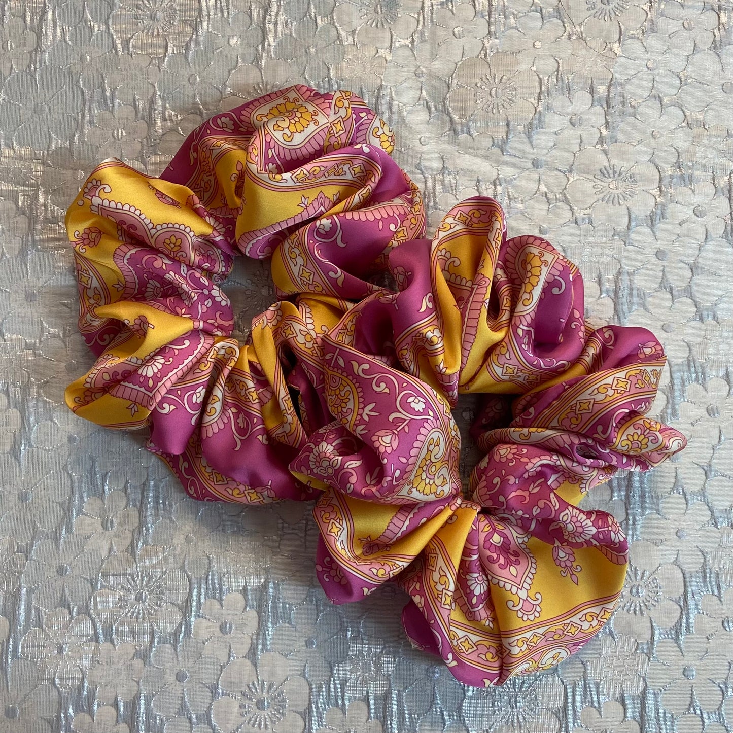 Pink Boho Scrunchy