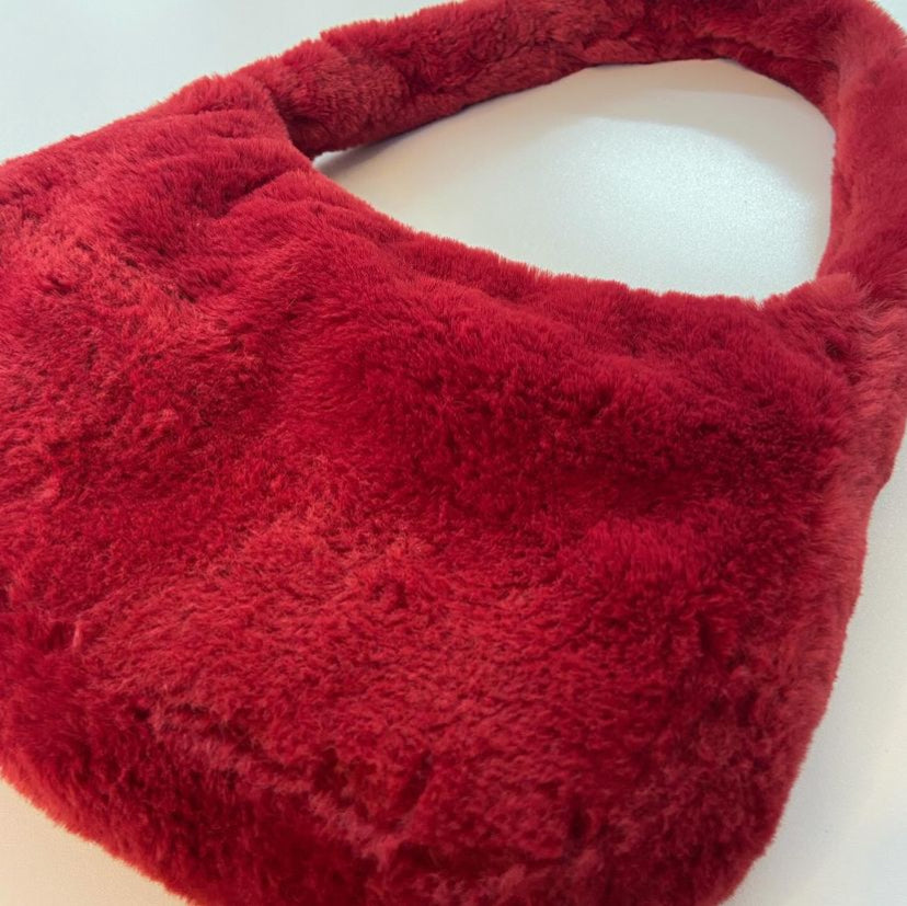 Wine Red Fur Bag
