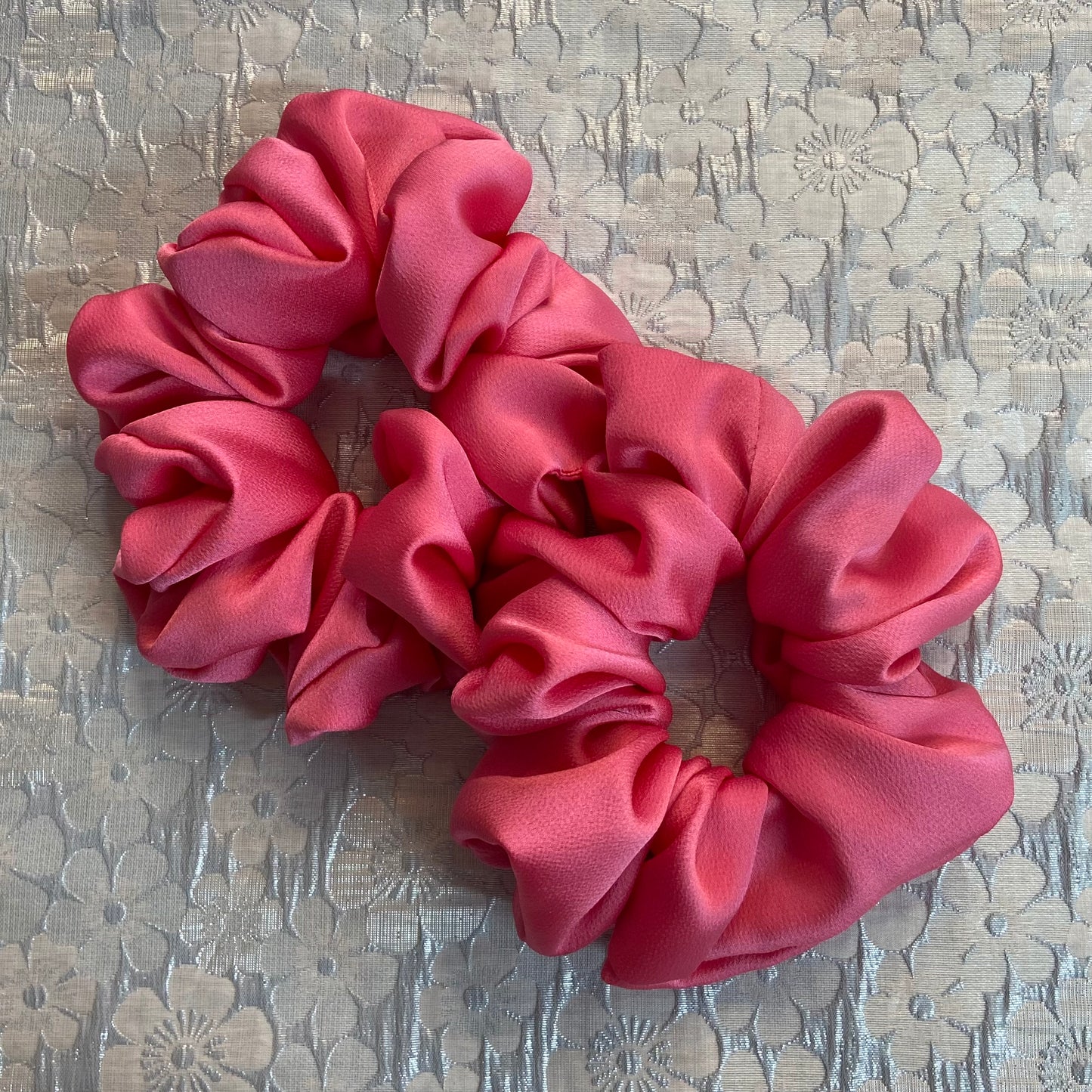 Pink Satin Scrunchy