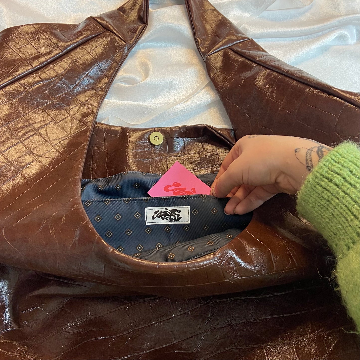 Oversized Brown Leather Bag