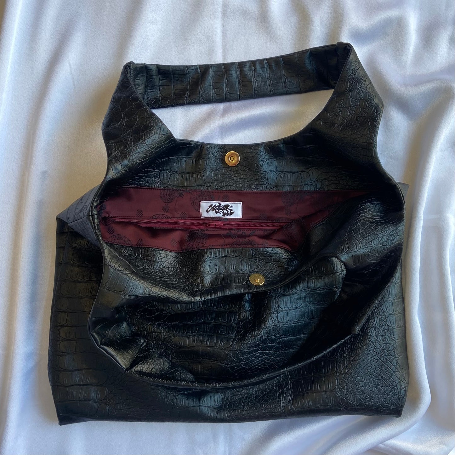 Black “Crocodile” Leather Bag