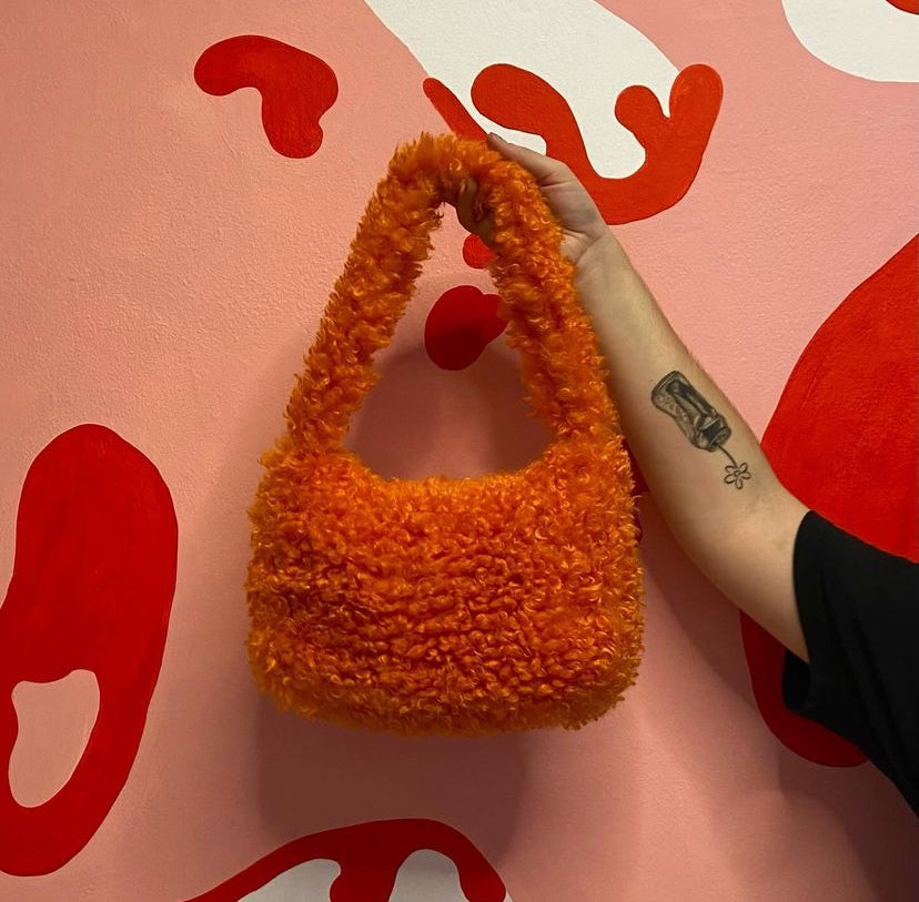 Curly Orange Fur Bag
