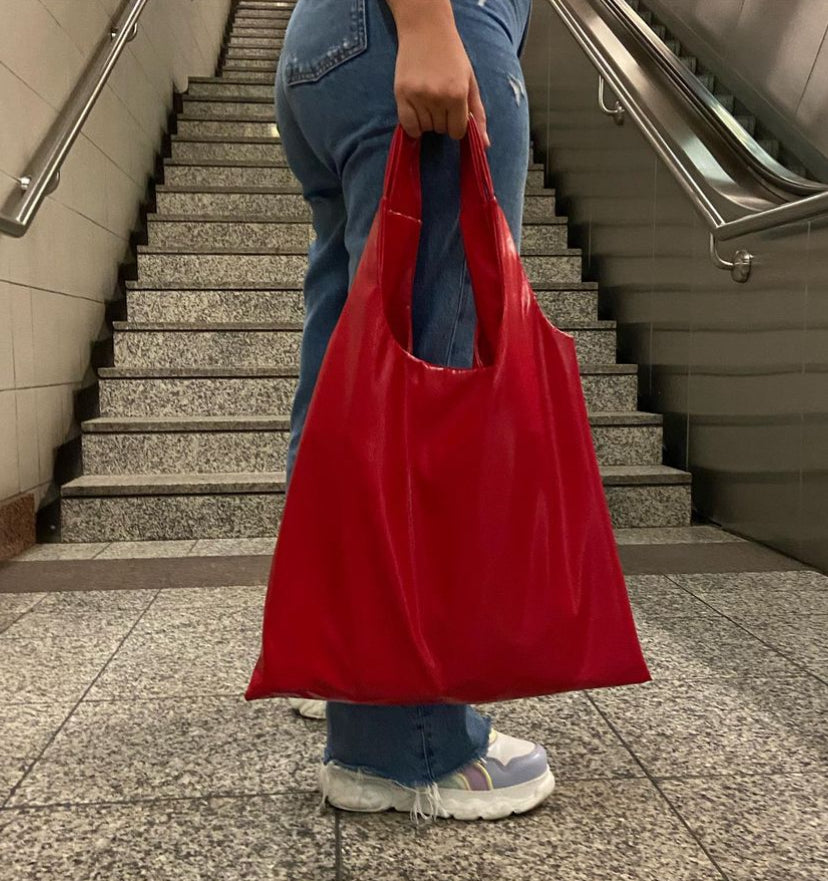Hot Red Vinyl Bag