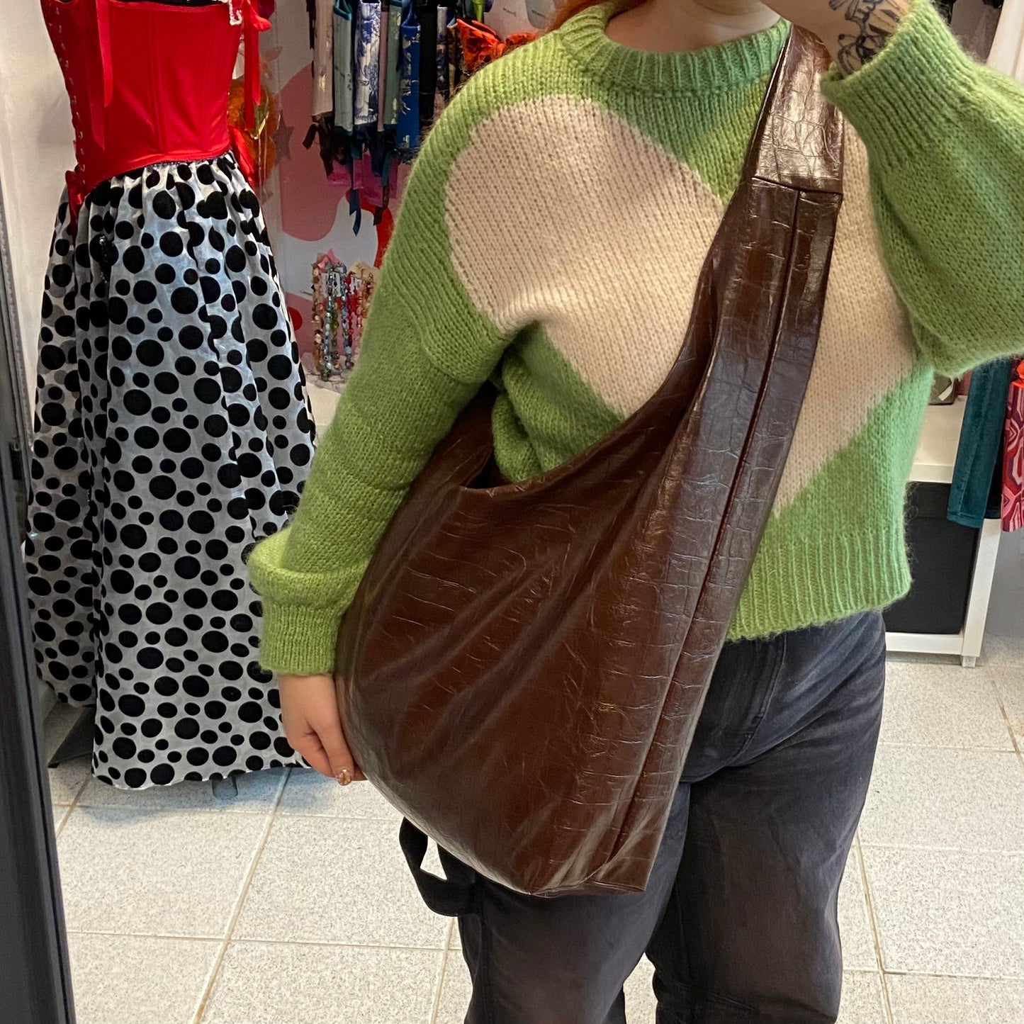 Oversized Brown Leather Bag