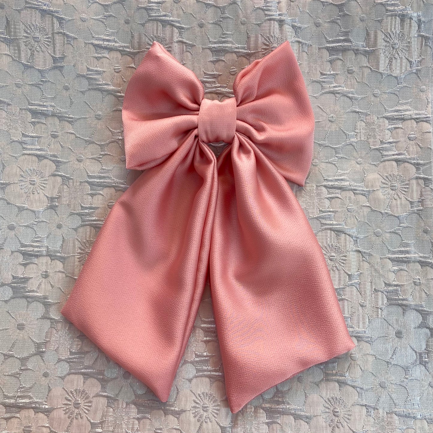 Peach Powder Satin Bow