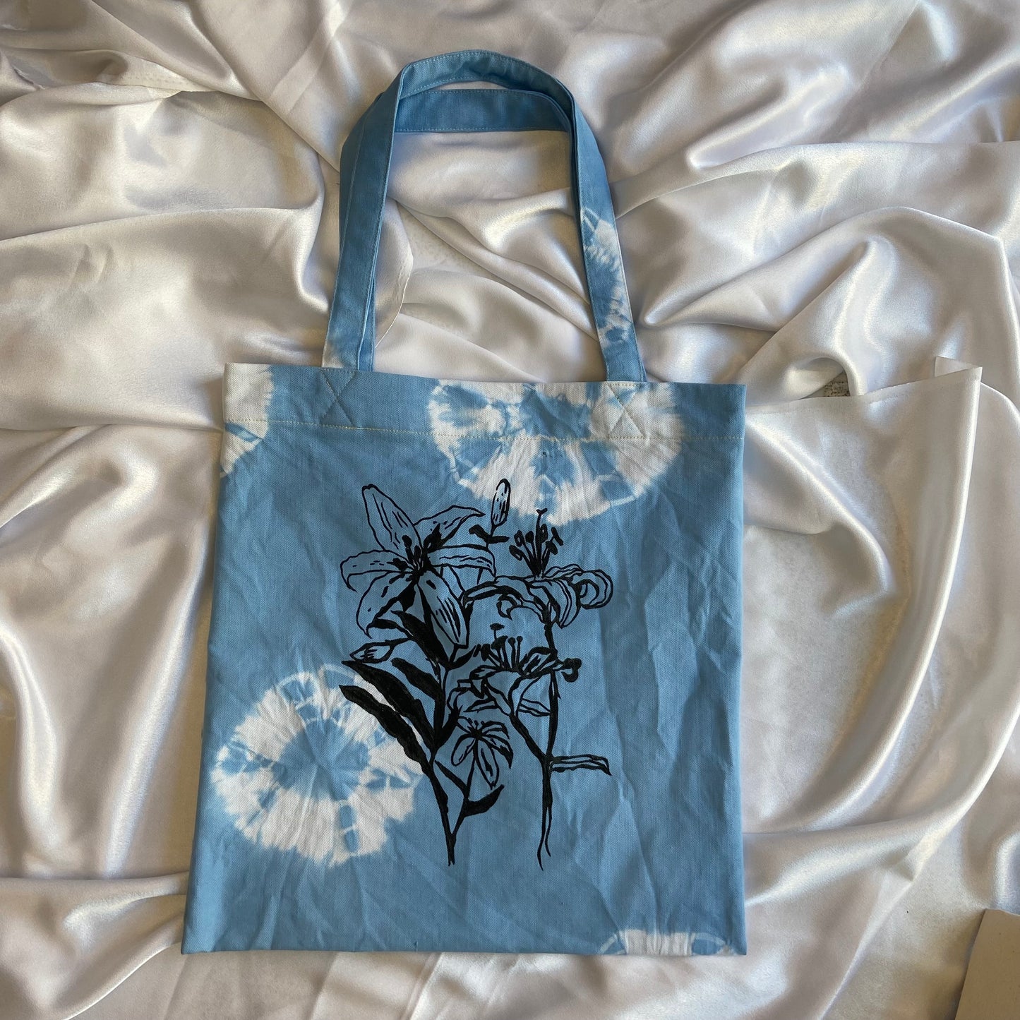 Blue Tie-Dyed Tote