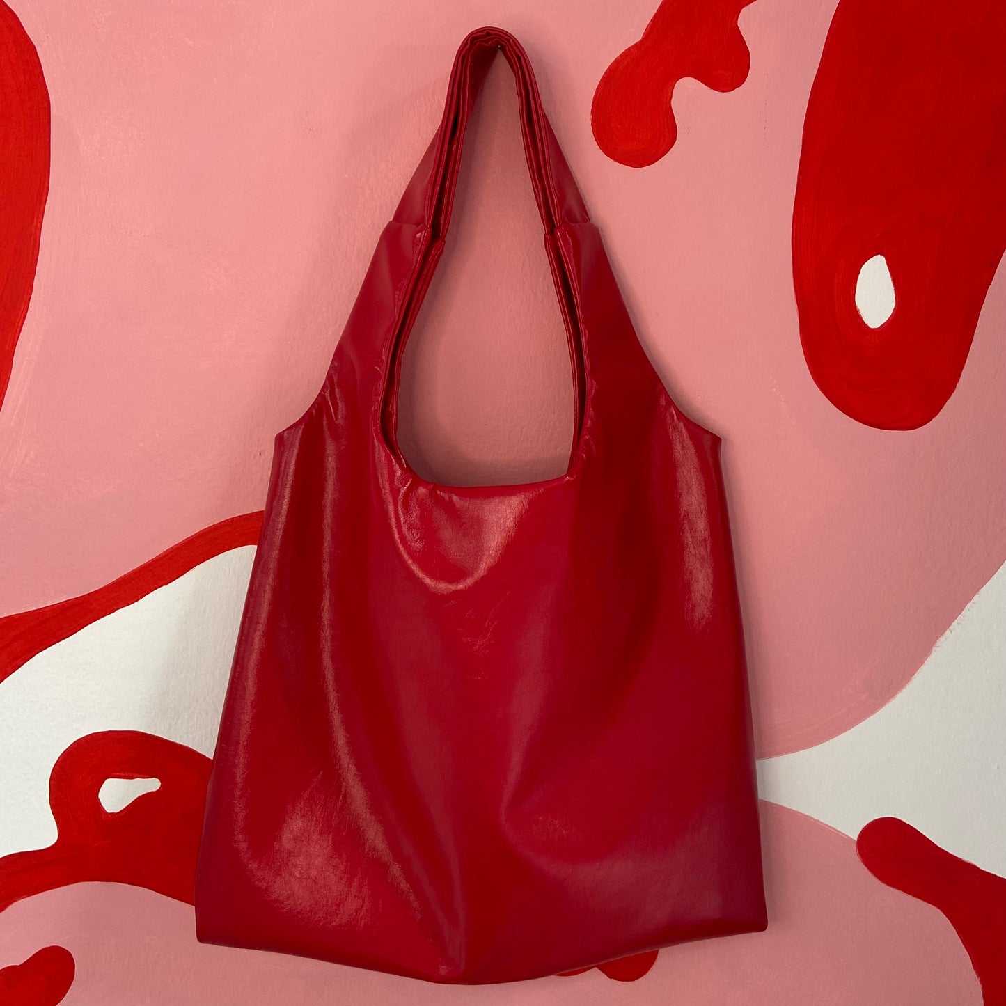 Hot Red Vinyl Bag