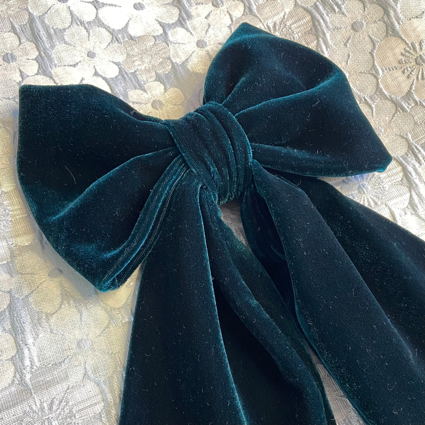 Forest Green Velvet Bow