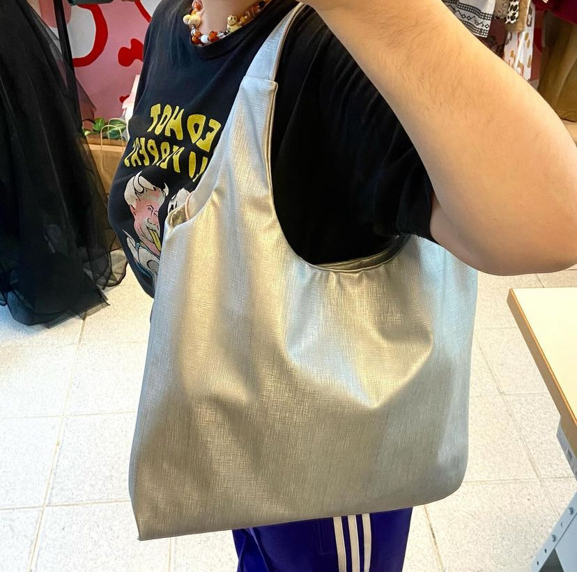 Silver Leather Bag