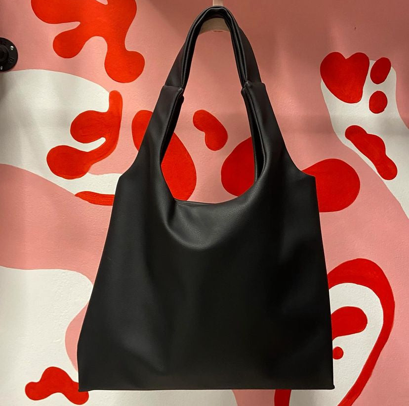 Matte Black Leather Bag