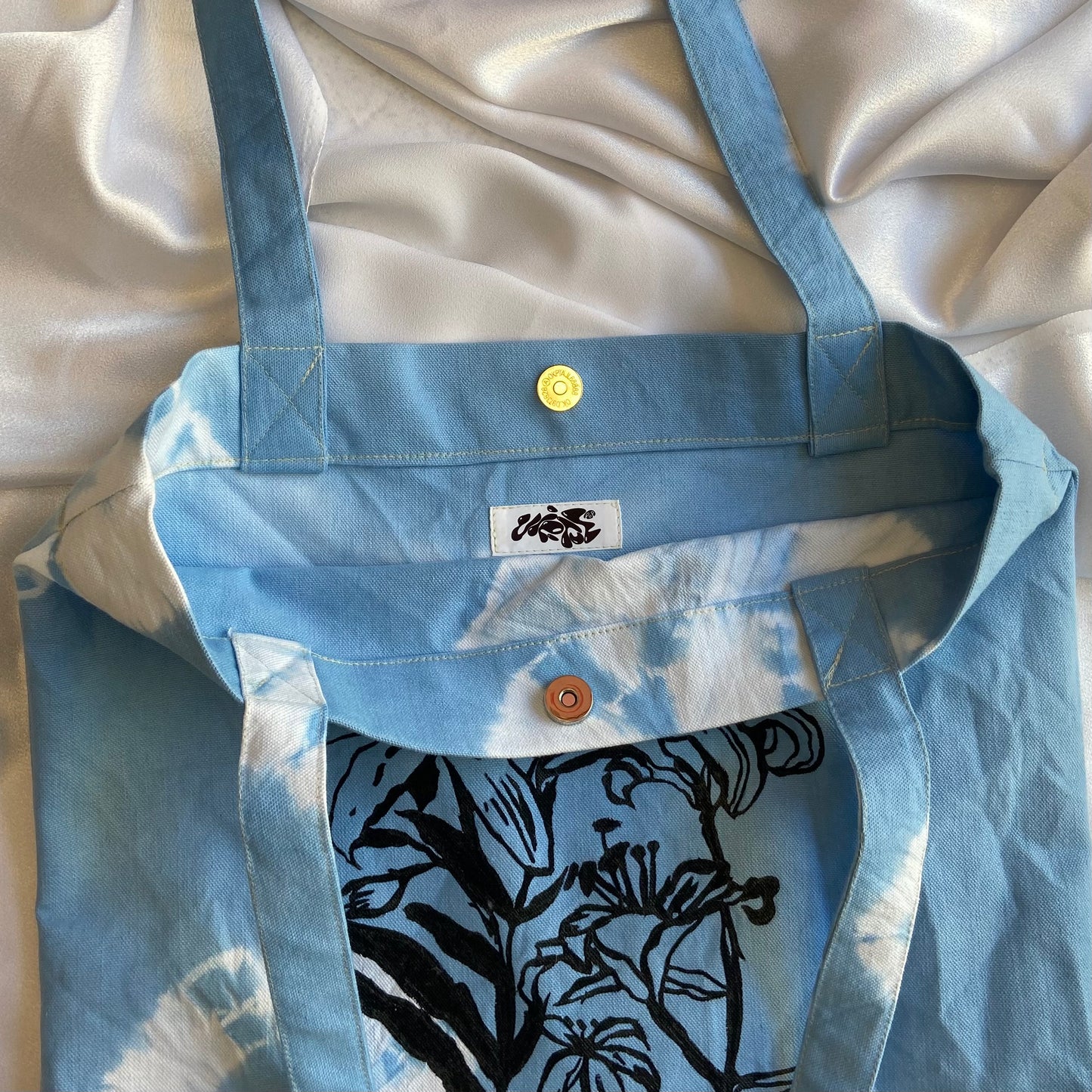 Blue Tie-Dyed Tote