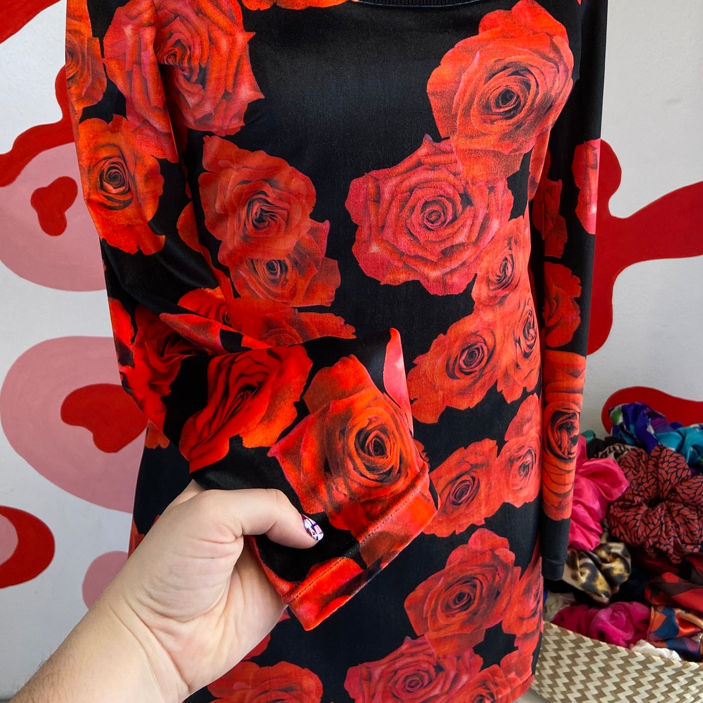 Rose Velvet Dress