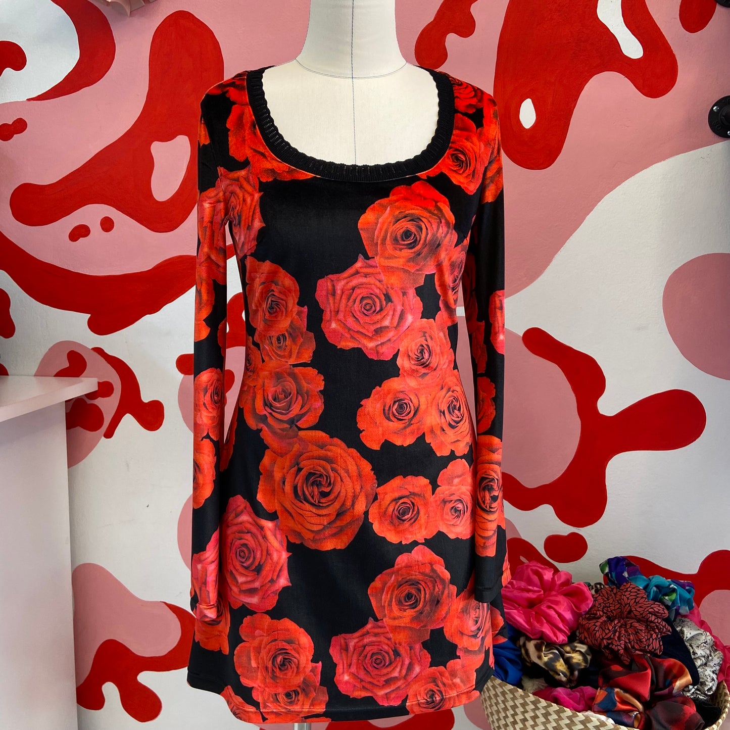 Rose Velvet Dress