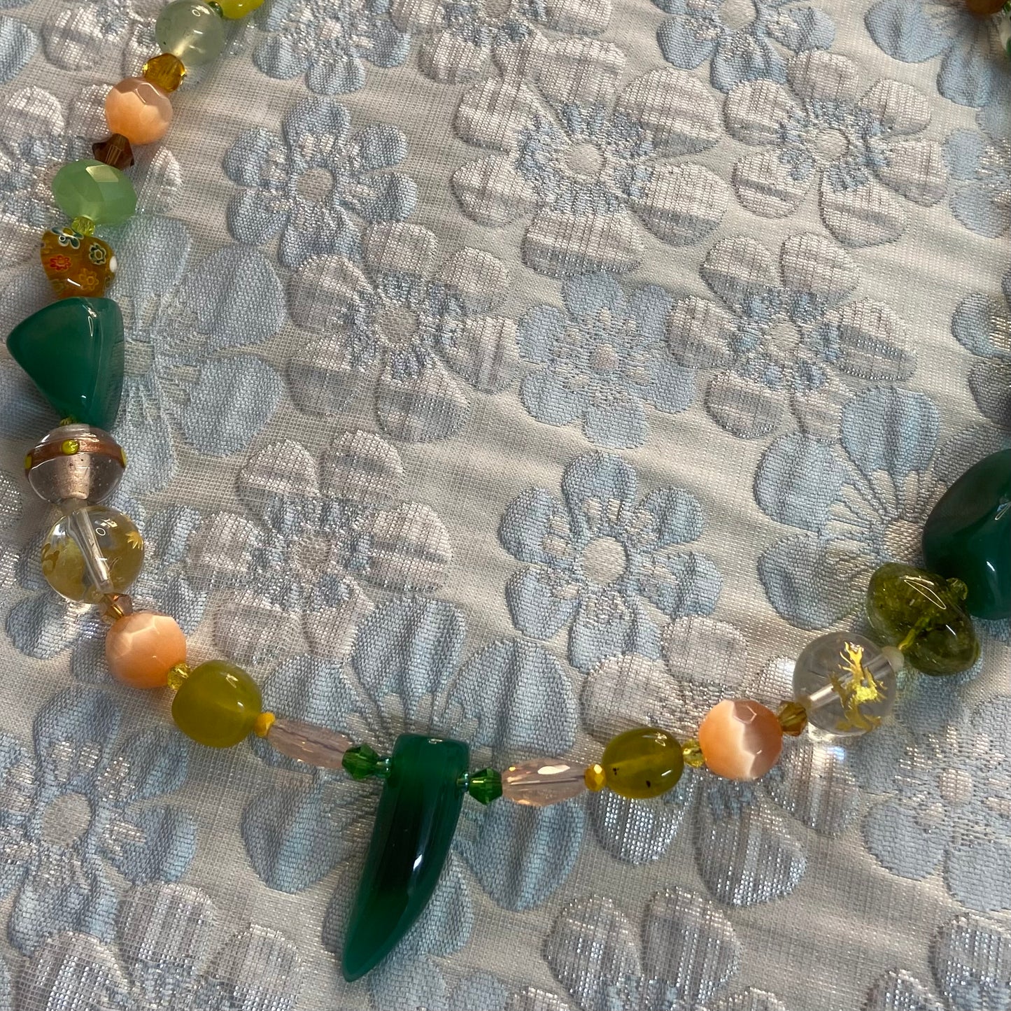 “Green Gem Tooth” Necklace