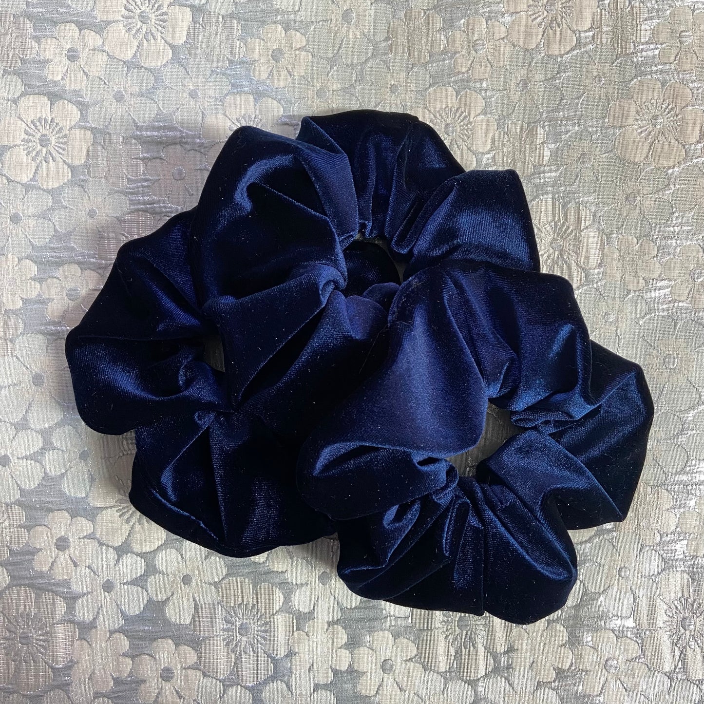 Deep Blue Velvet Scrunchy
