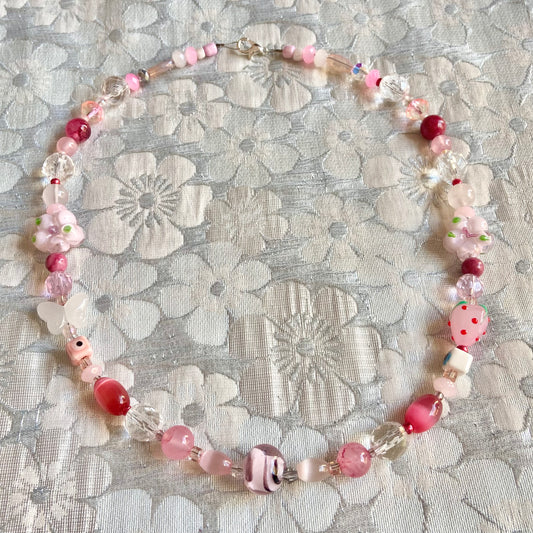 "Strawberry Boba” Necklace
