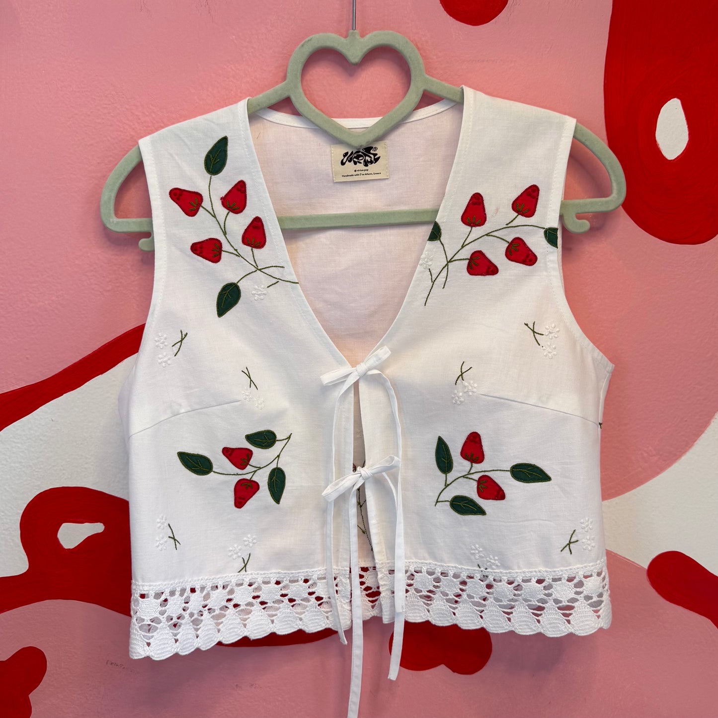 Strawberry Stitched Vest