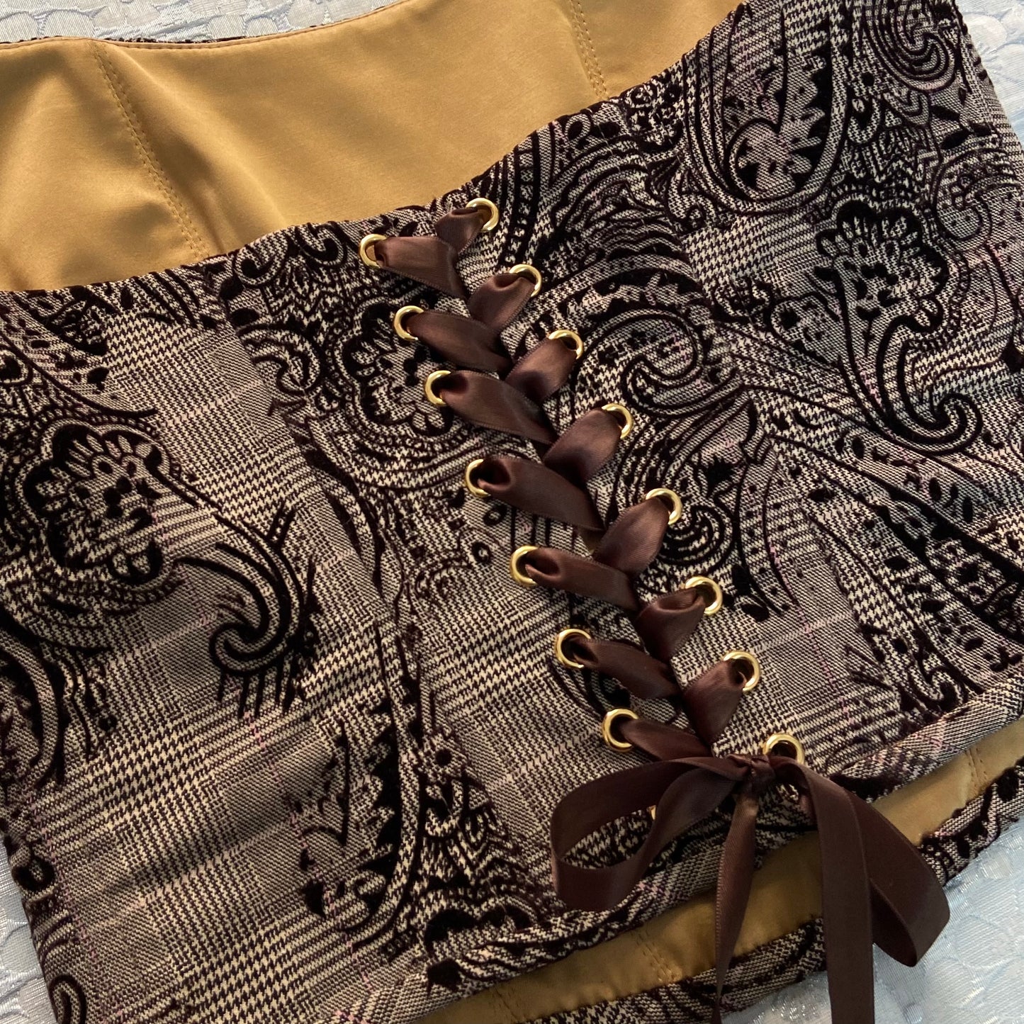 70’s Wool Corset & Mini Skirt Set