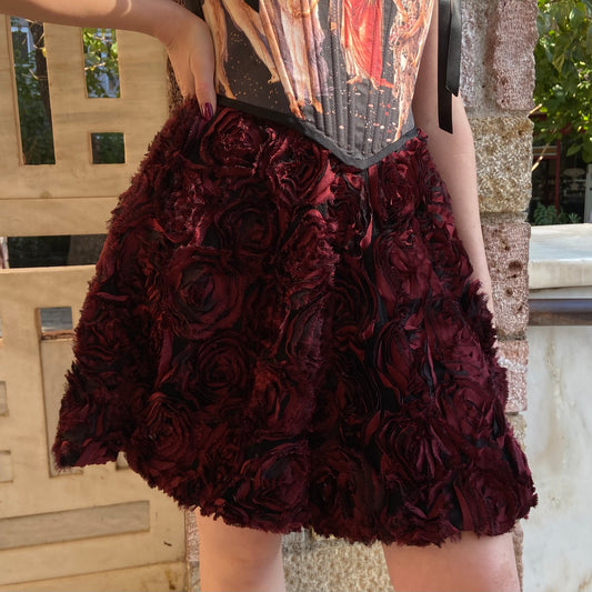 ‘Deep Flower Dream’ Mini Skirt