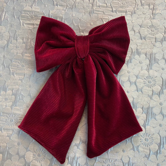 Wine Red Velvet Bow