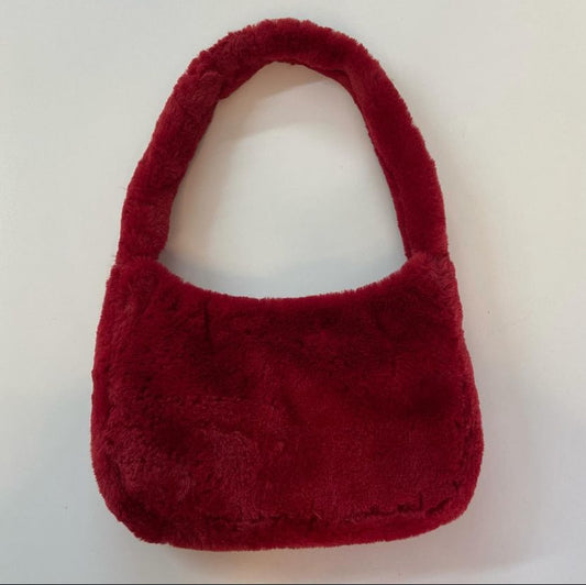 Wine Red Fur Bag