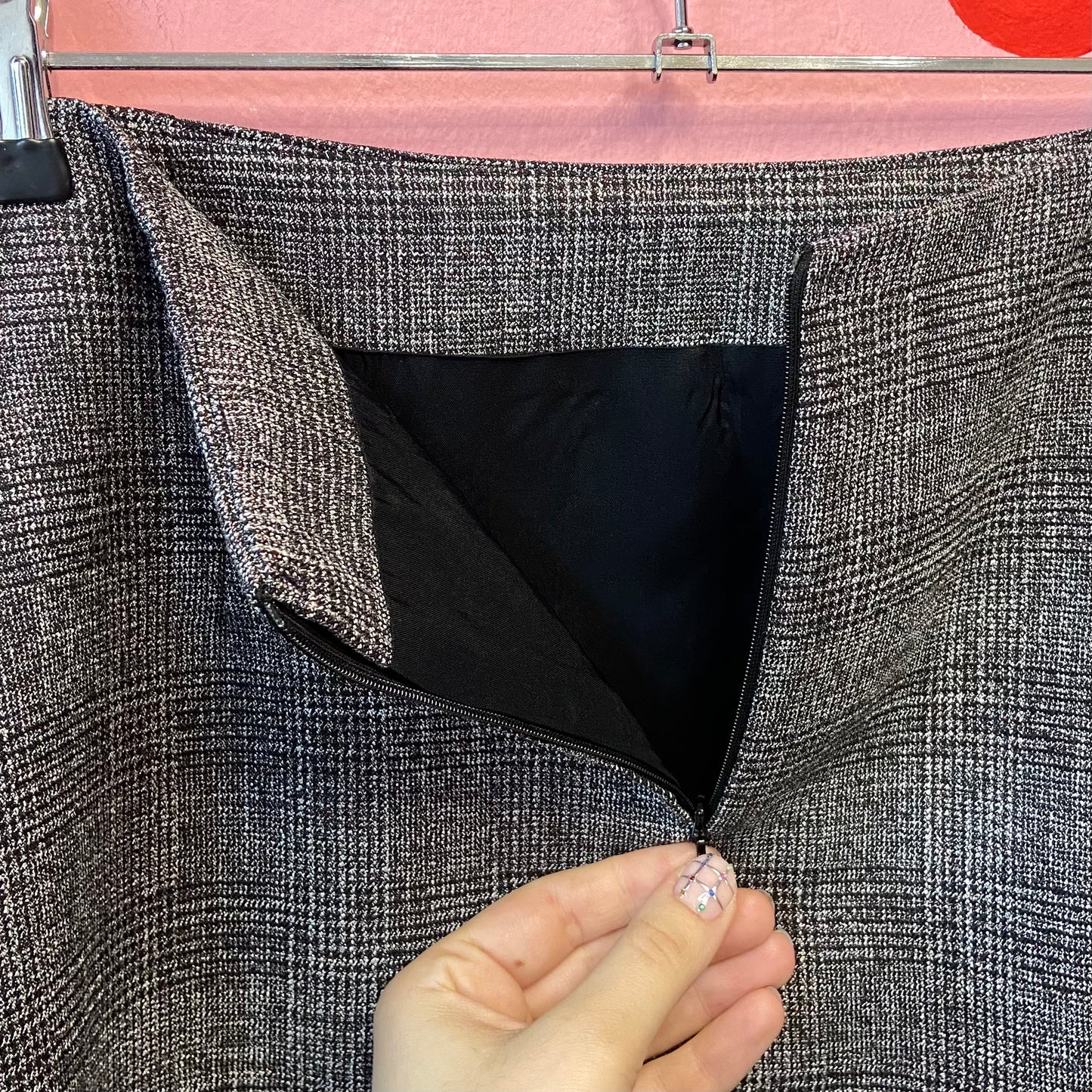 ‘Pink Sparkle’ Wool Mini Skirt