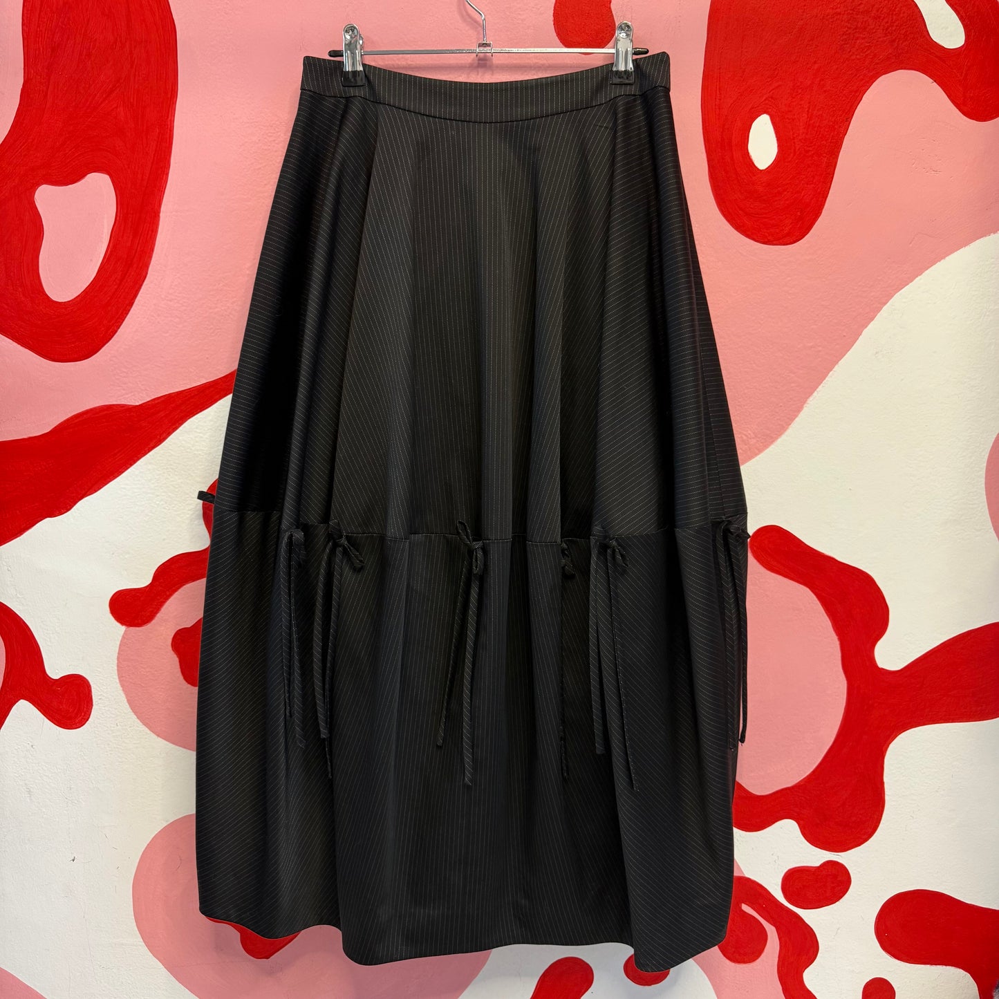 Black Striped Tulip Skirt