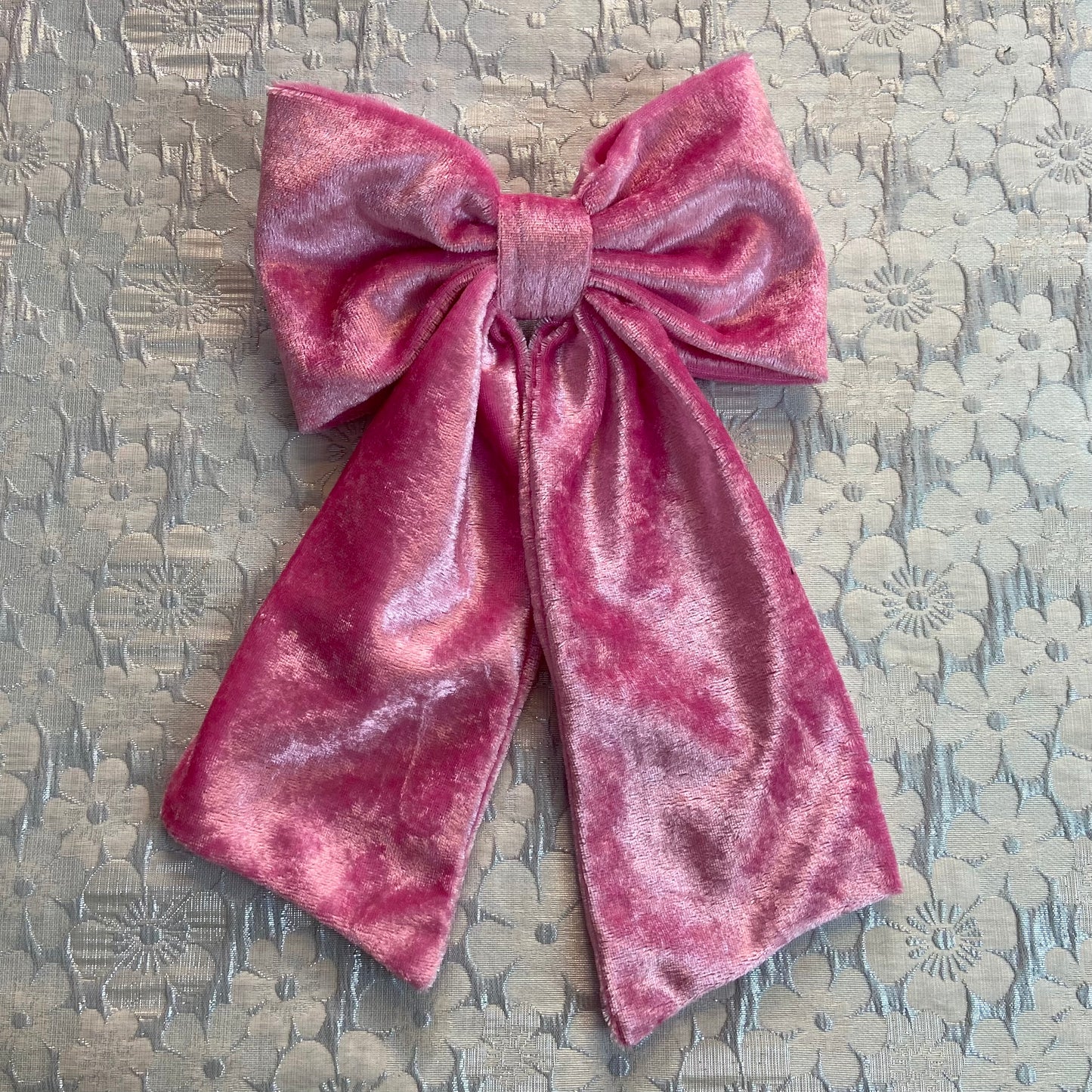 Sparkling Pink Velvet Bow