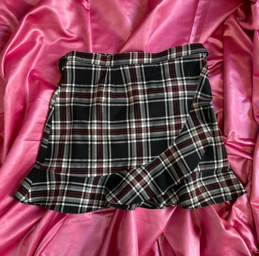 Plaid Wrap Skirt