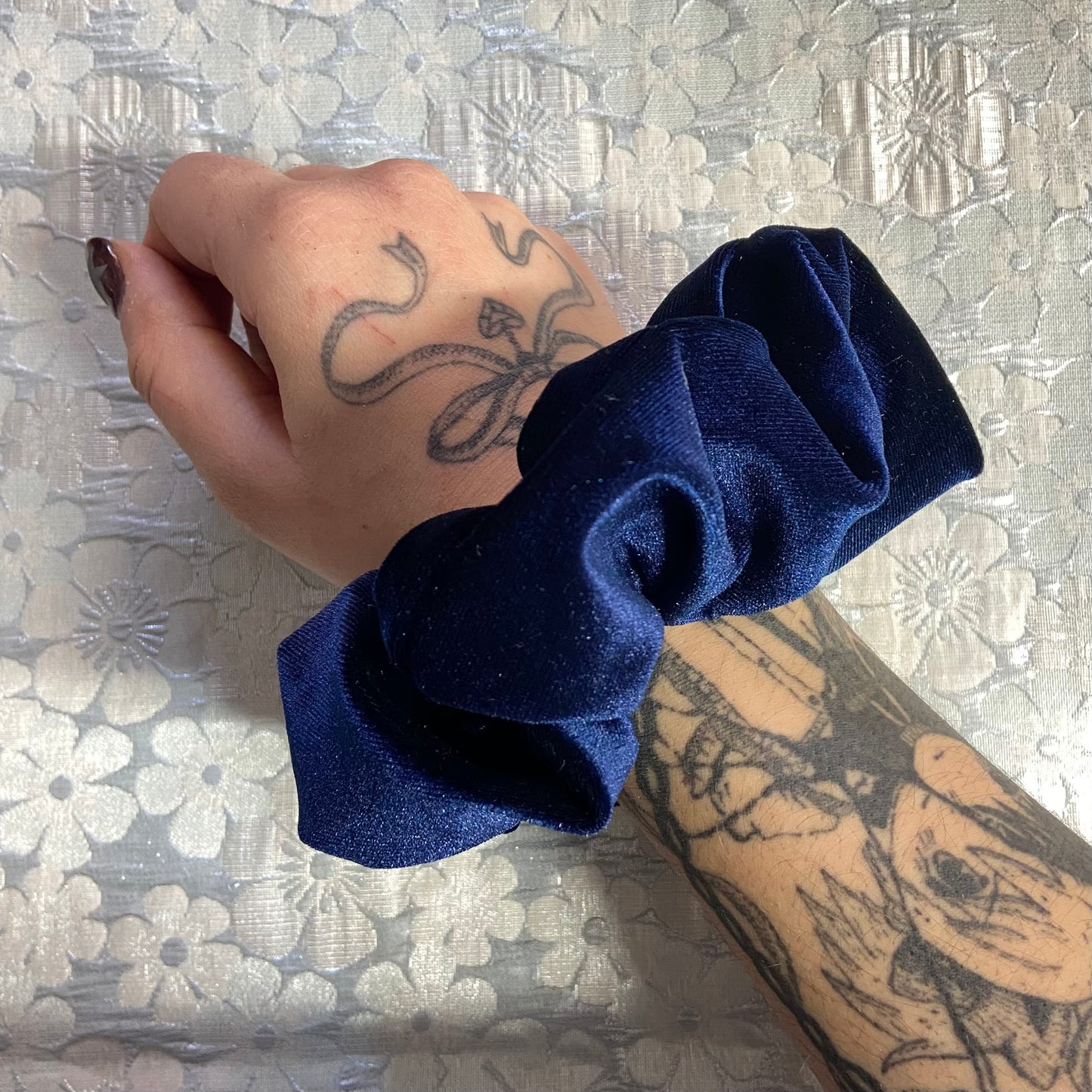 Deep Blue Velvet Scrunchy