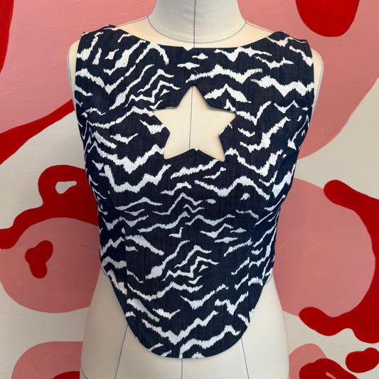 Zebra Denim Star Top