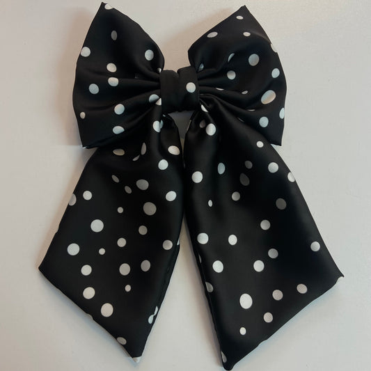 “Polka Craze” Satin Bow
