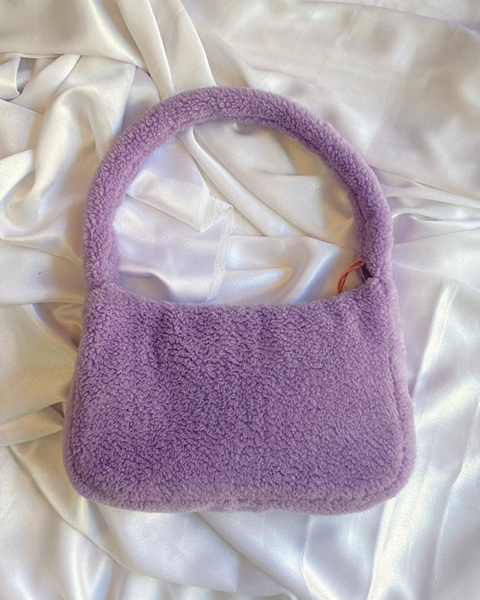 Curly Lilac Fur Bag
