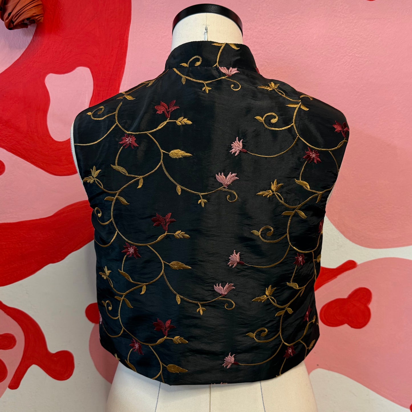 Stitched Silk Asymmetrical Vest