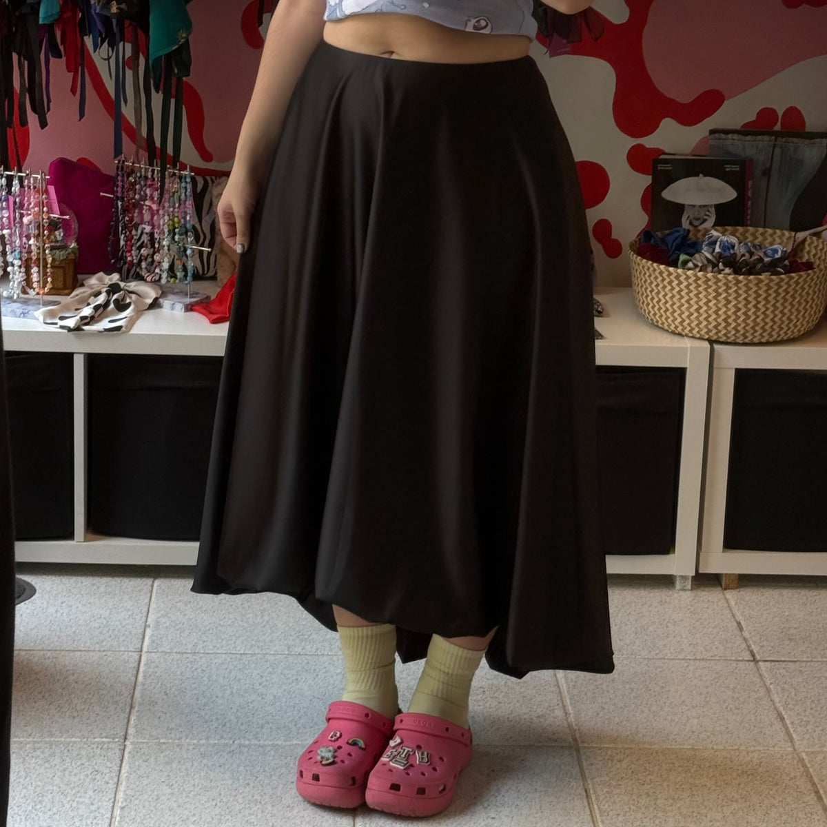 Black Asymetrical Balloon Skirt