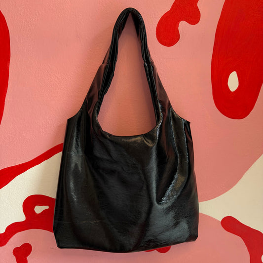 Shiny Black Vinyl Bag