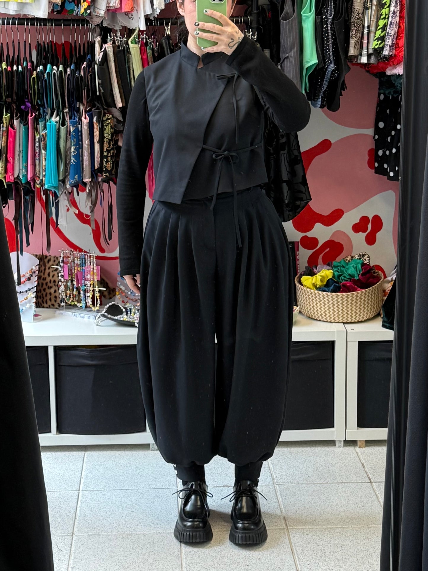 Strict Black Wool Pants