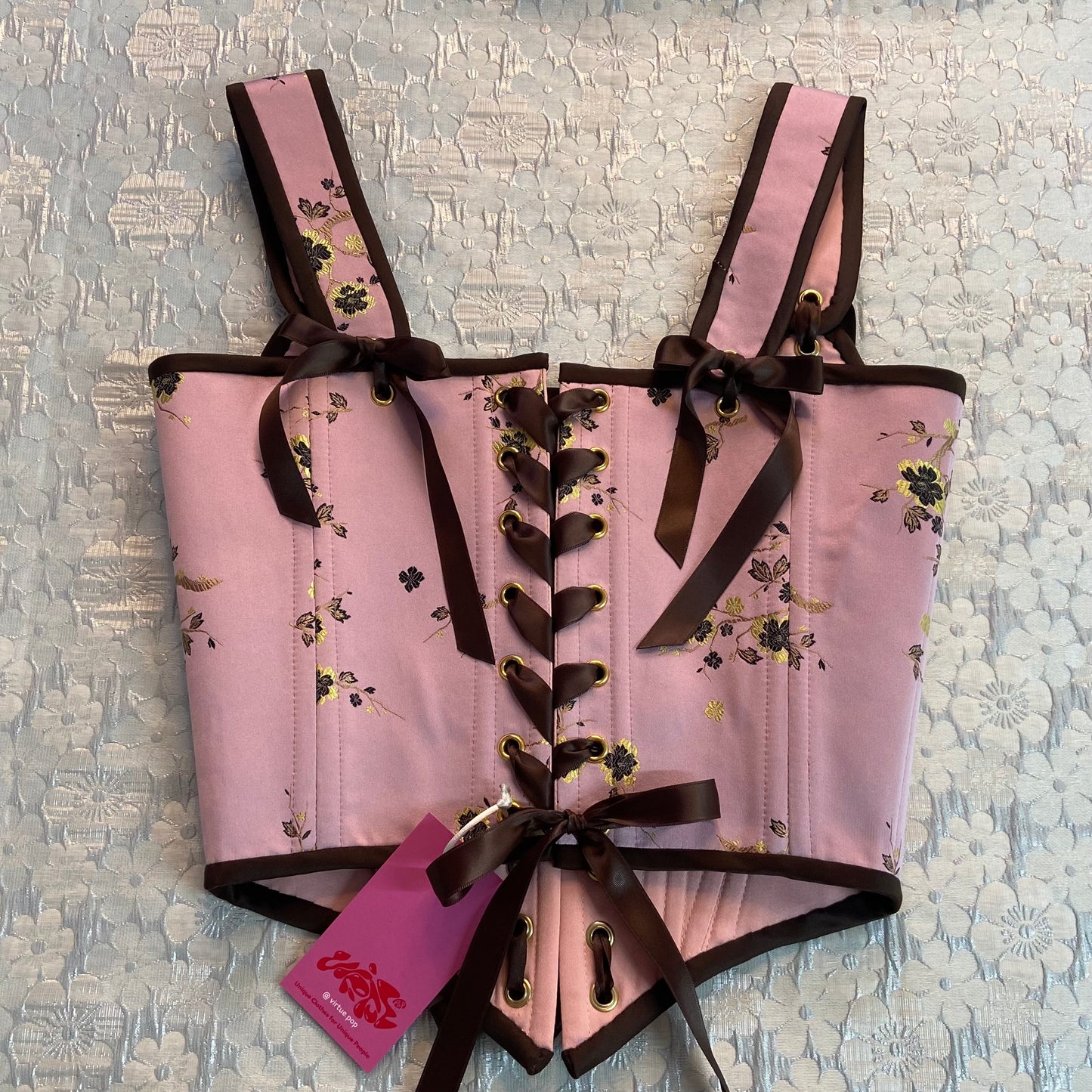 Embroidered Pink Corset