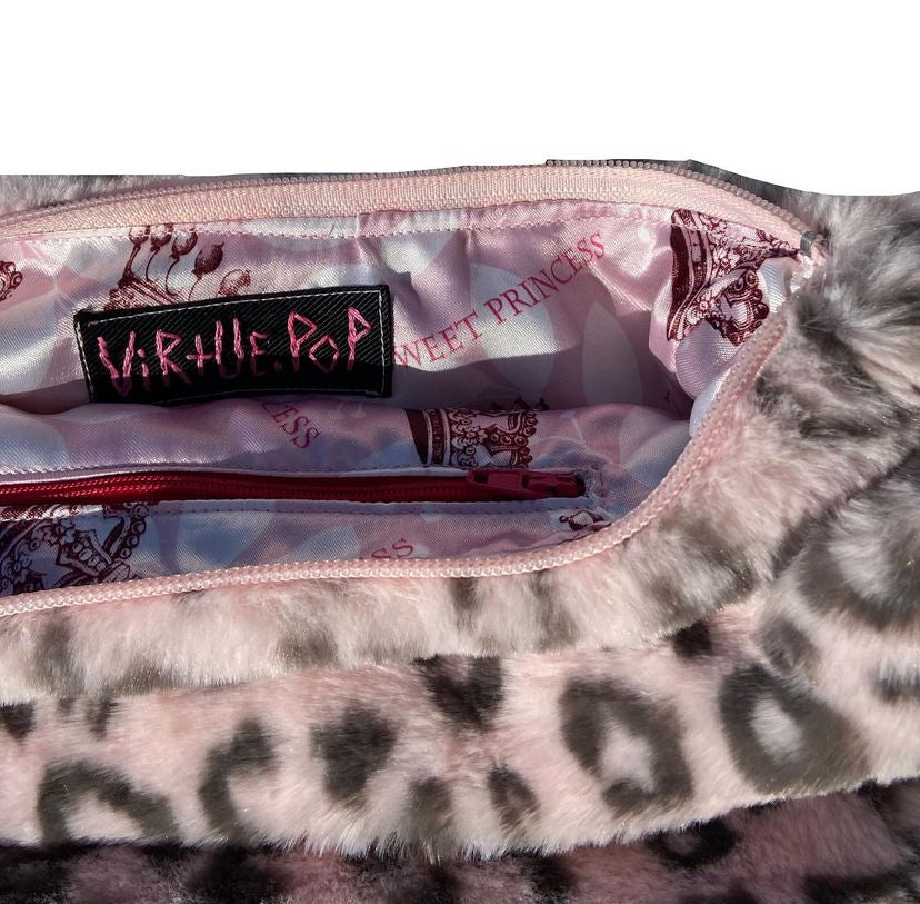 Pink Leopard Fur Bag