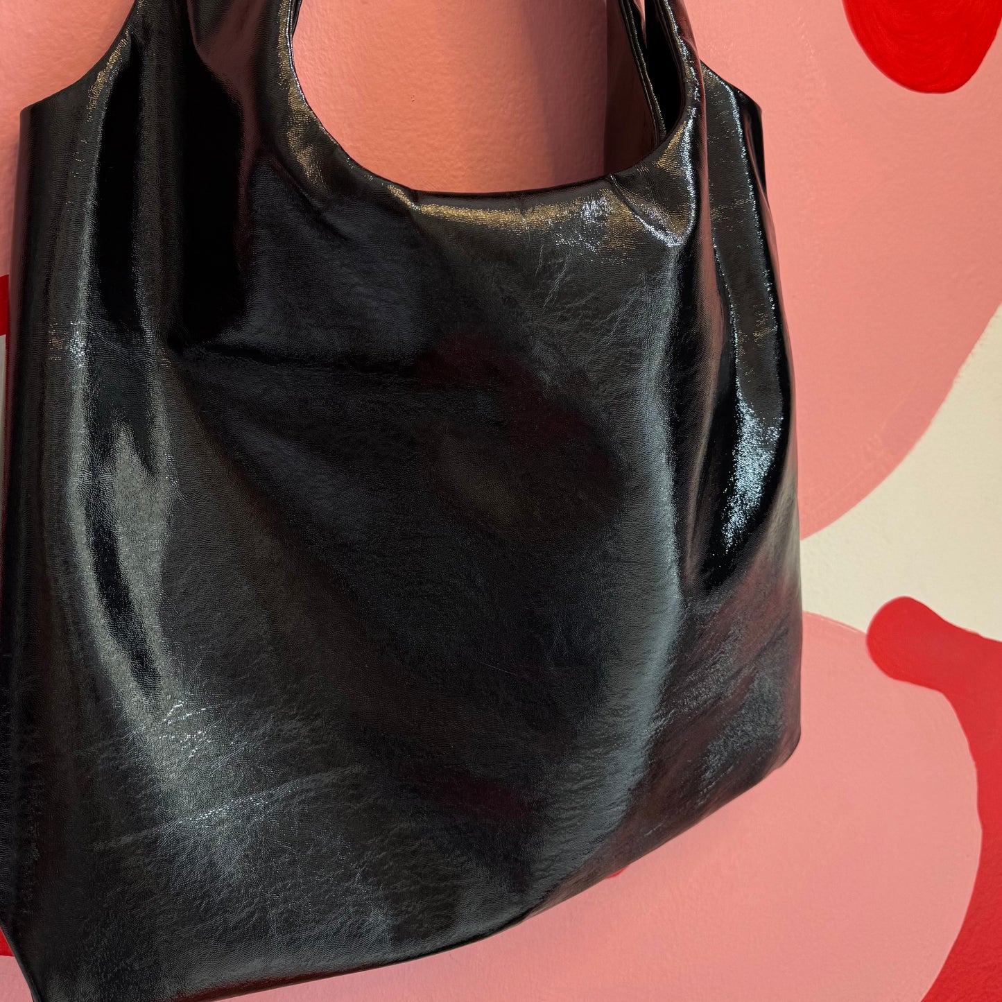 Shiny Black Vinyl Bag