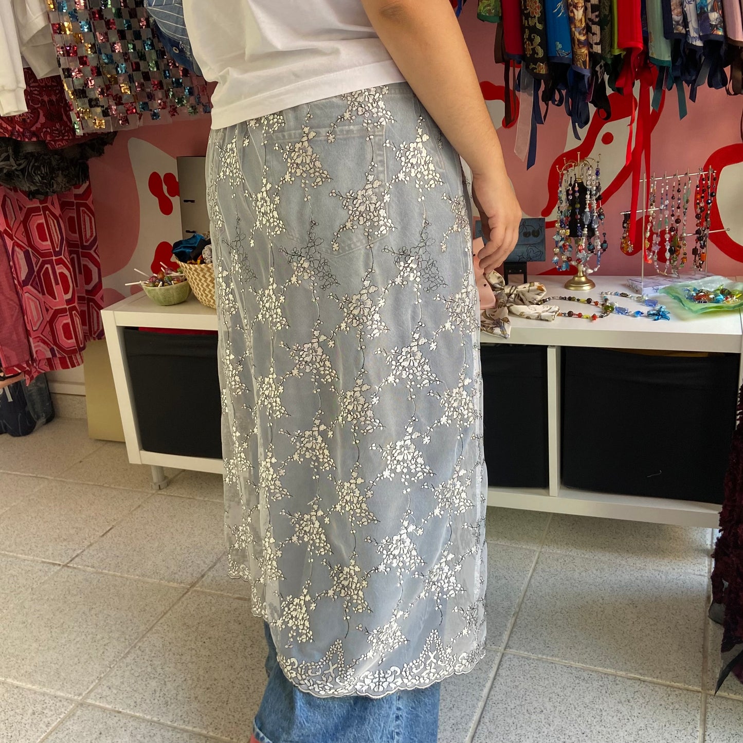 Embroidered Flower Skirt